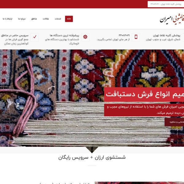 طراحی سایت قالیشویی امیران